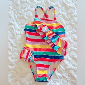 Rainbow ruffle swim suit